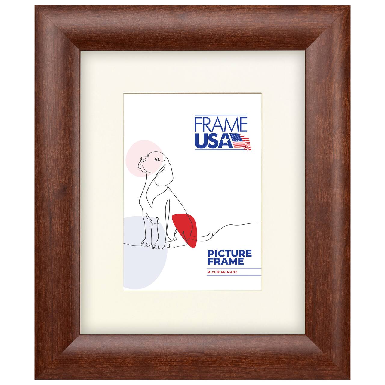 Frame USA Corporate Rounded Canadian Walnut Single Image Picture Frame with Mat